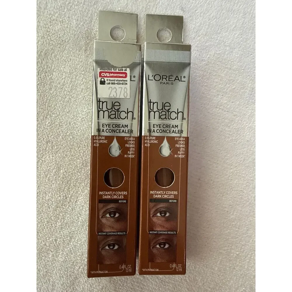 Lot of 2 -L'Oréal Paris True Match Eye Cream New Concealer Deep Profond N9-10